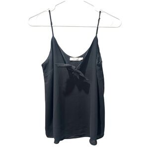 Lush Women’s Black Sleeveless Top with Tie Detail Small Elegant Chic Party EUC